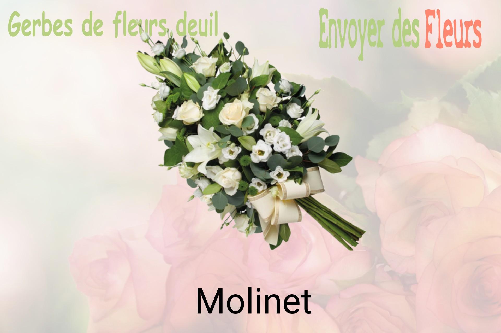 Gerbe de fleurs de deuil livrée à Molinet